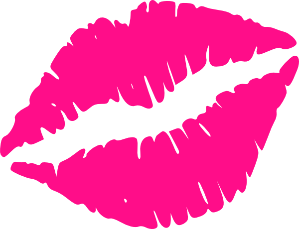 Hot pink lips.