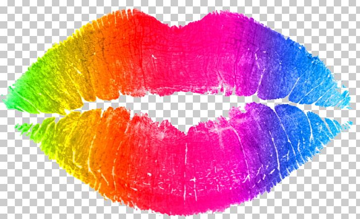 Drawing lip rainbow.