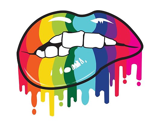 Rainbow dripping lip.