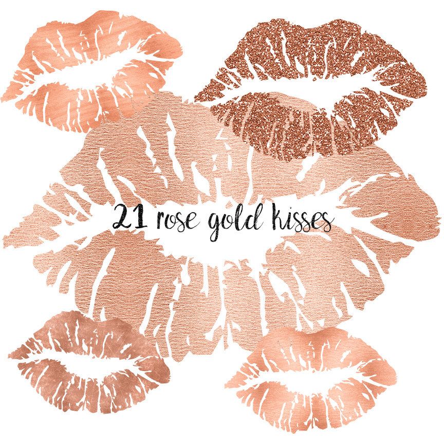 Rose Gold lips clipart, Rose Gold clipart lips,Rose Gold