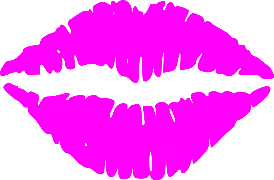 lipstick kiss clipart magenta lip mark