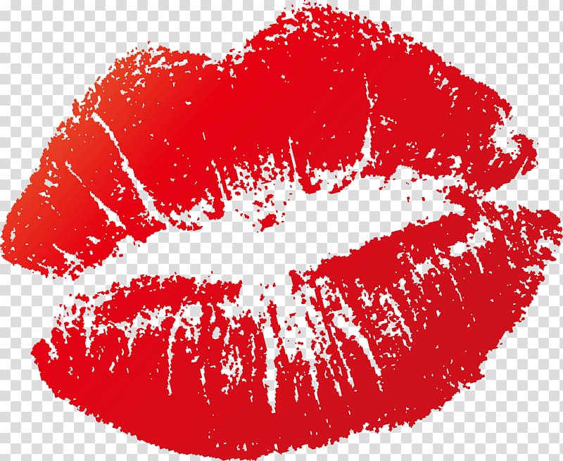 Lip Kiss Euclidean , Cute kisses, red kiss mark illustration