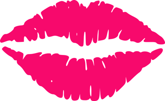 Lips kiss print.