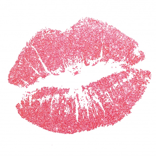 Lips pink lipstick.
