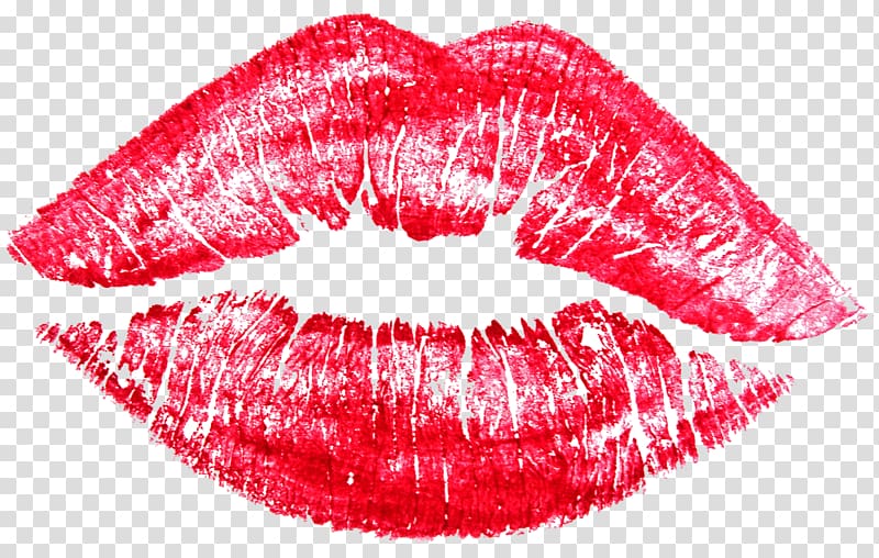 Red lips illustration, Kiss Lipstick , lips transparent