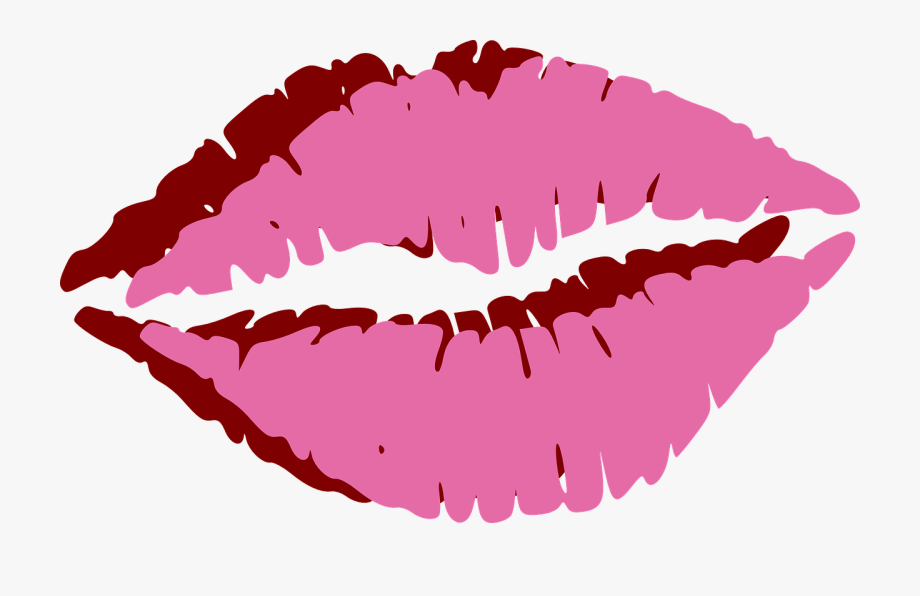 Mouth Lips Kiss Print Lipstick Pink Maroon
