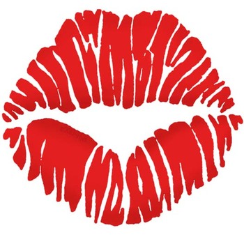 lipstick kiss clipart print