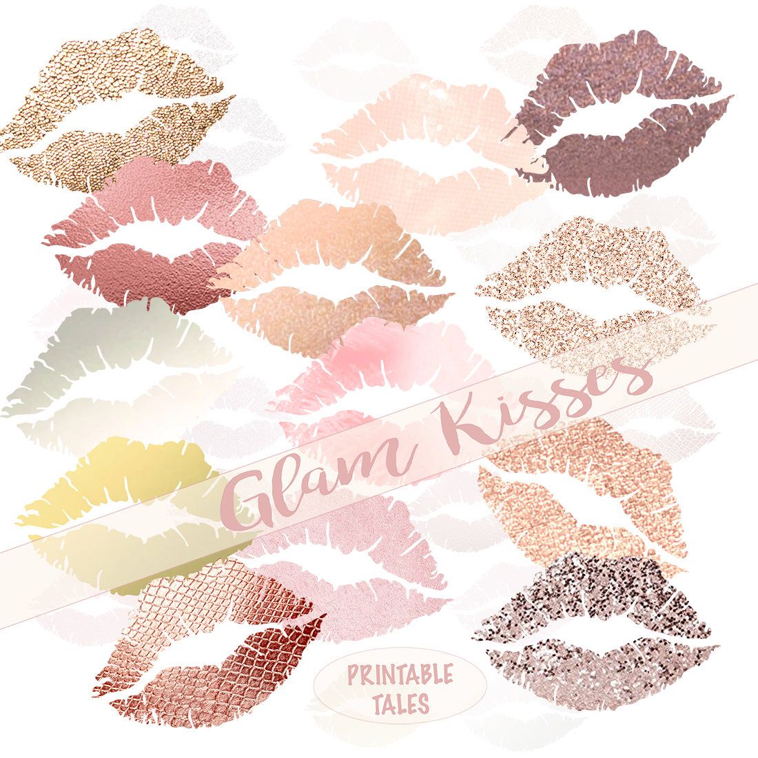 Blush Pink Lips Clipart, Glamorous kisses, Glam Glitter lips