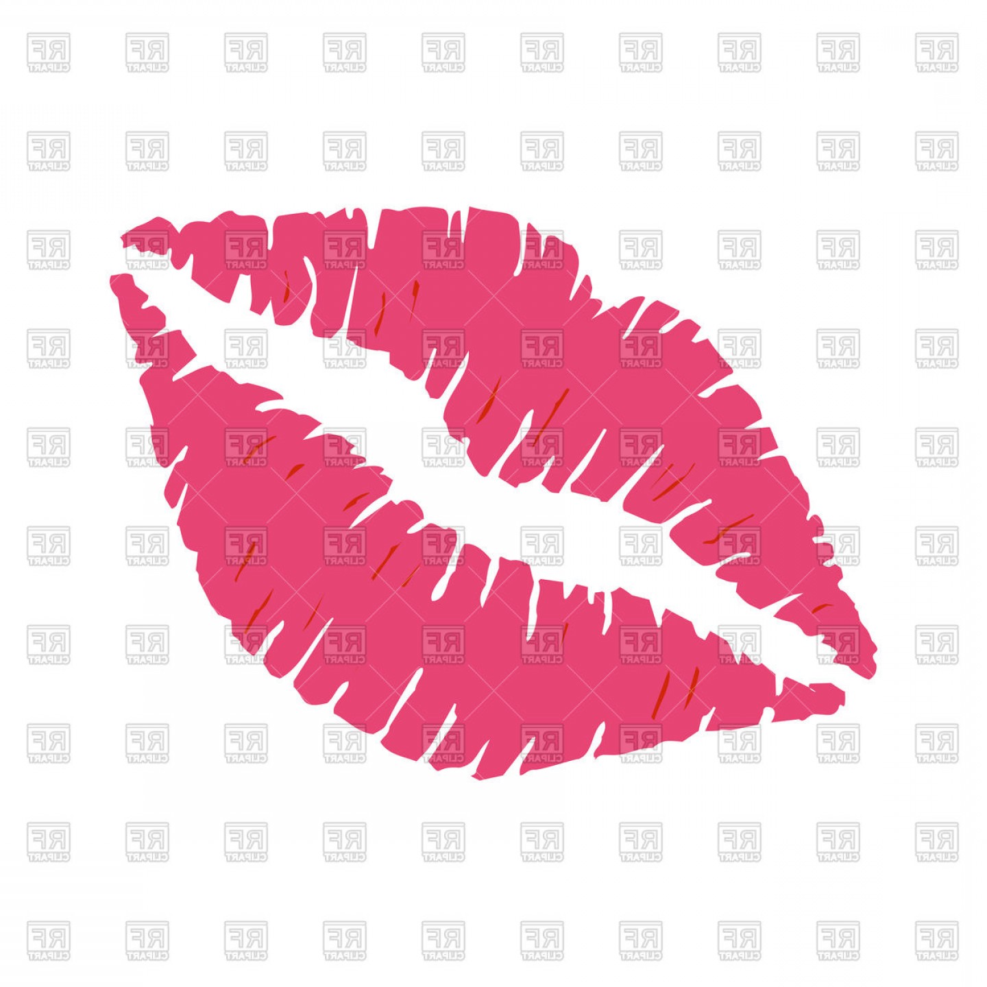 Pink Lipstick Kiss On White Background Lips Vector Clipart