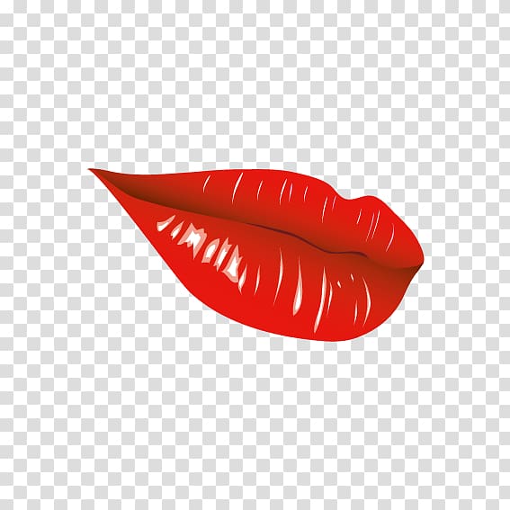 Red lips art illustration, Lipstick Kiss Euclidean , Lips