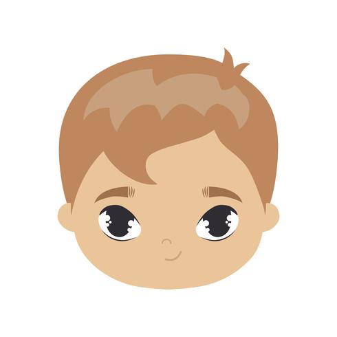 Head of cute little boy avatar character
