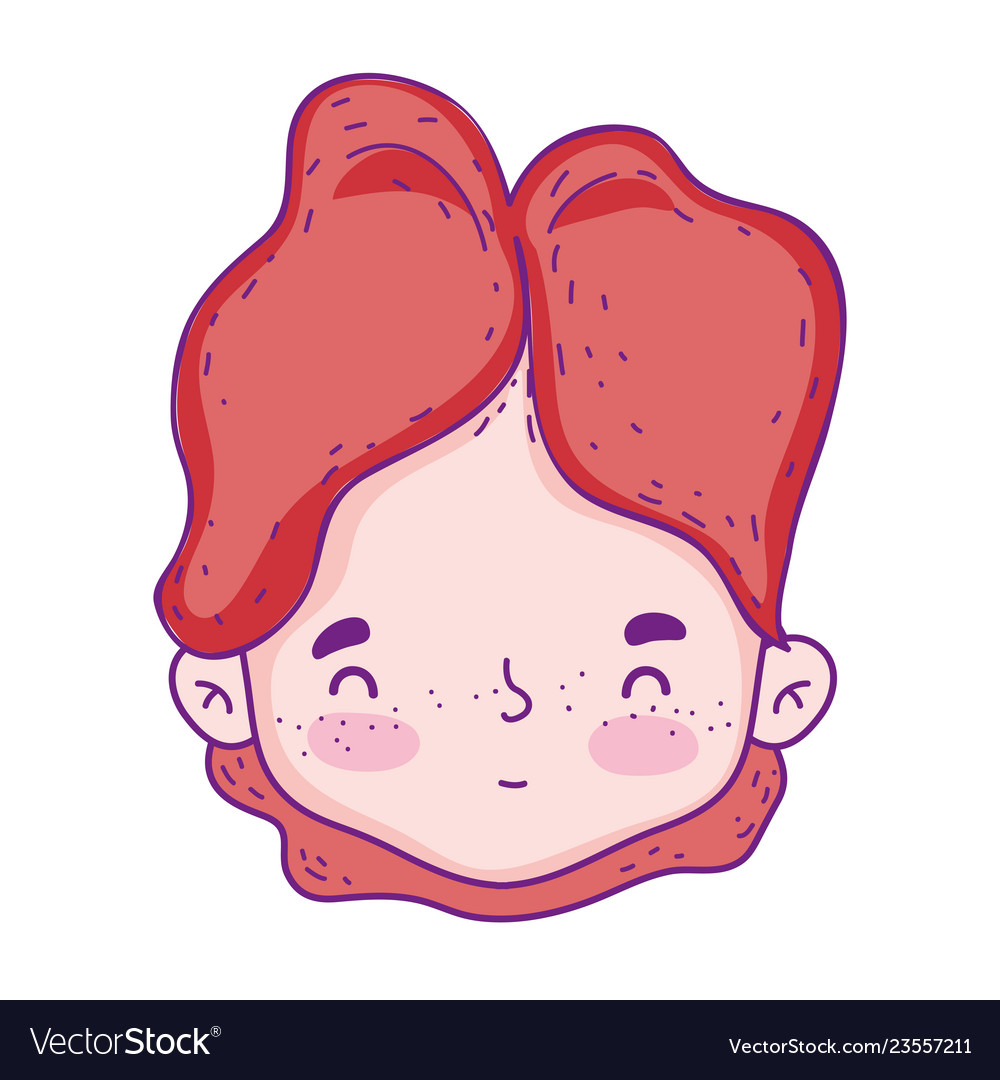 Cute little boy head character