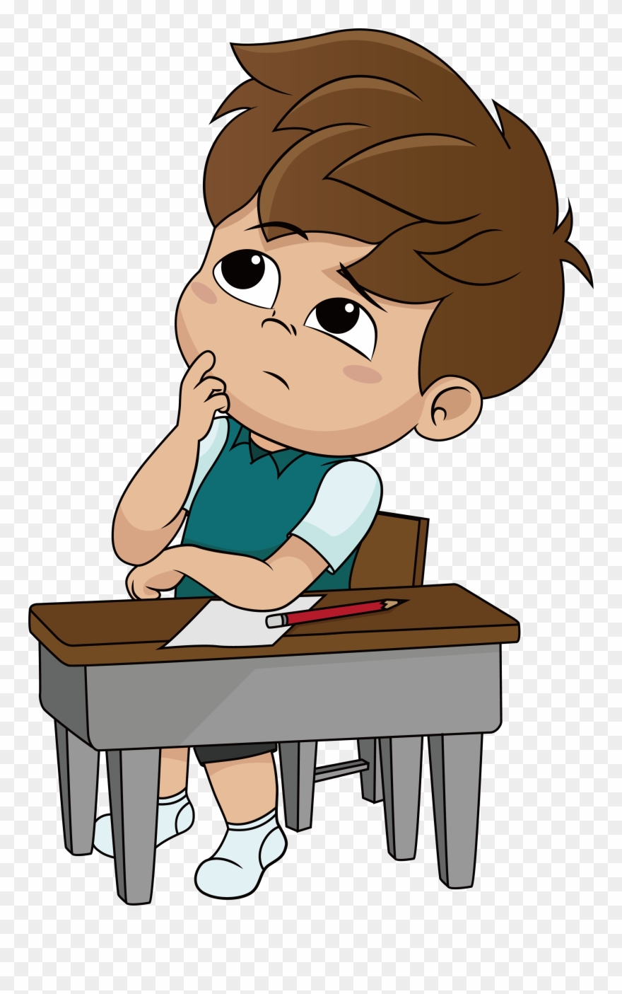 Royalty Free Illustration A Thinking Little Boy Clipart