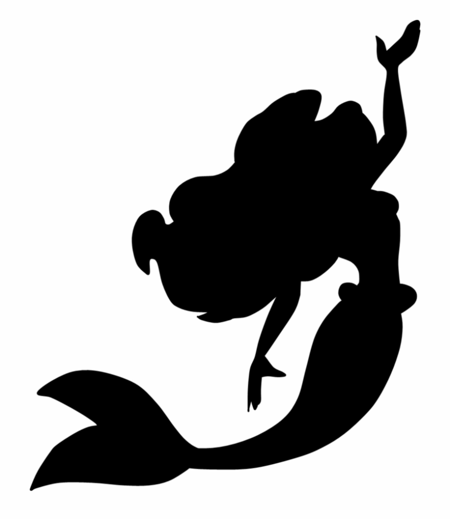 Mermaid sitting silhouette.