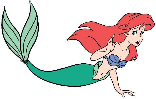 little mermaid clipart swimming