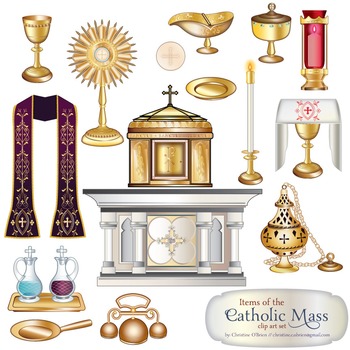 Catholic Mass Items Clip Art Set