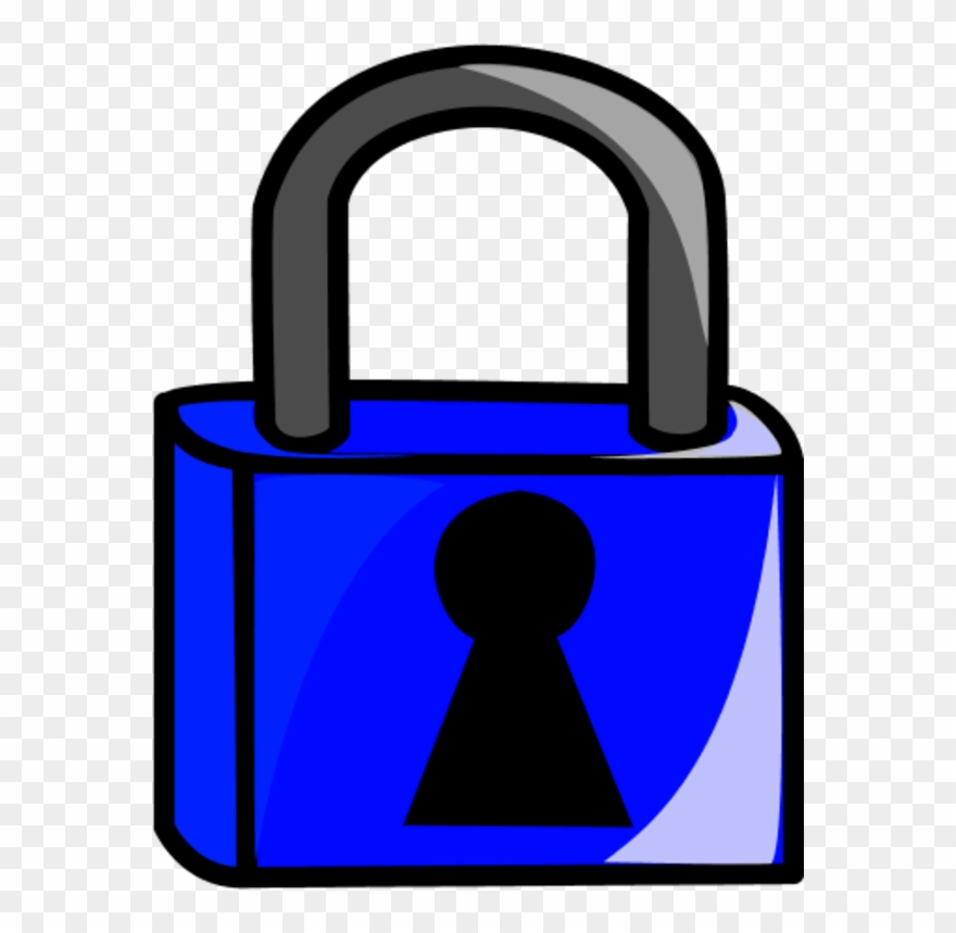 lock clipart blue