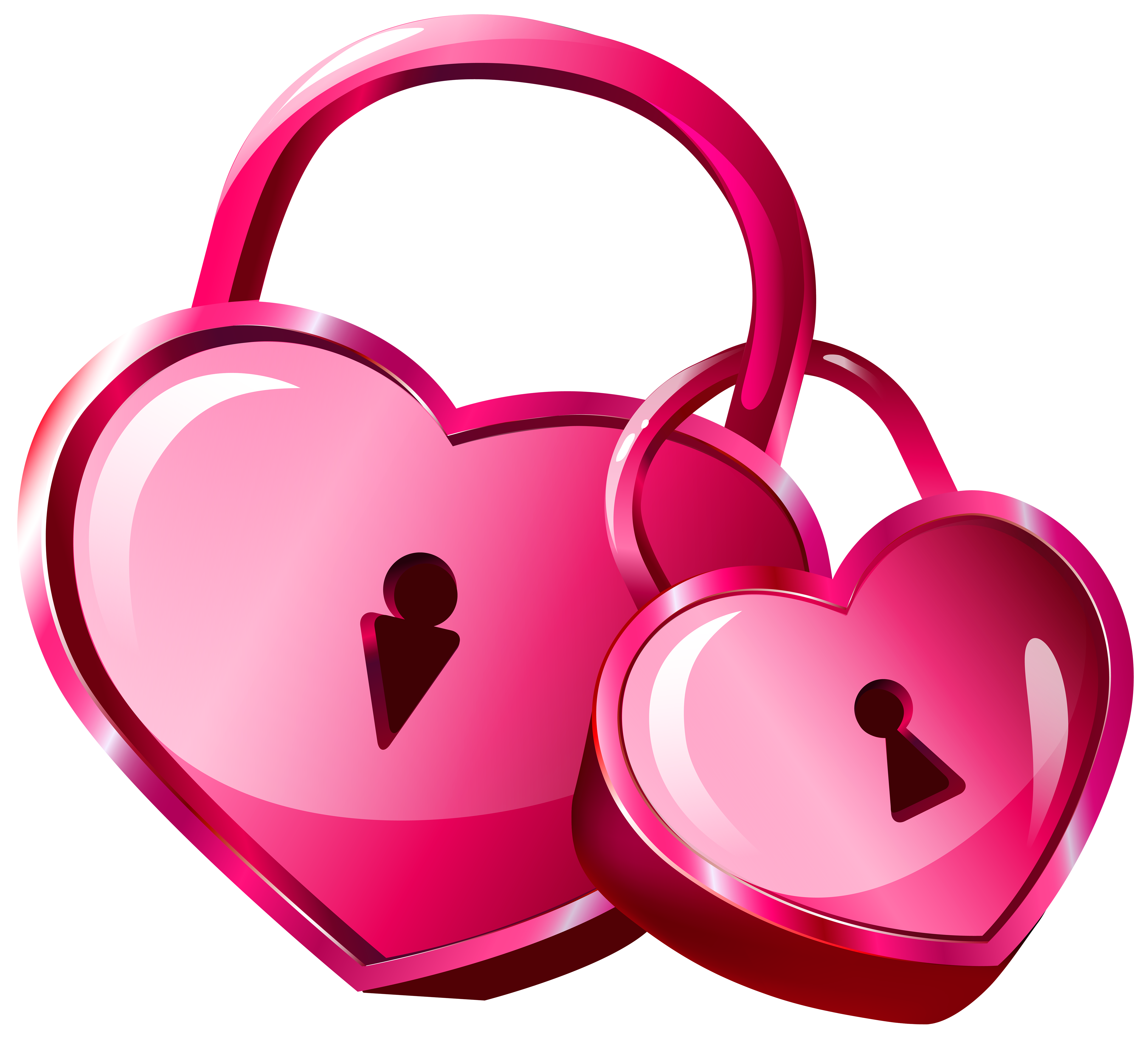 Heart Locks Transparent PNG Clip Art Image