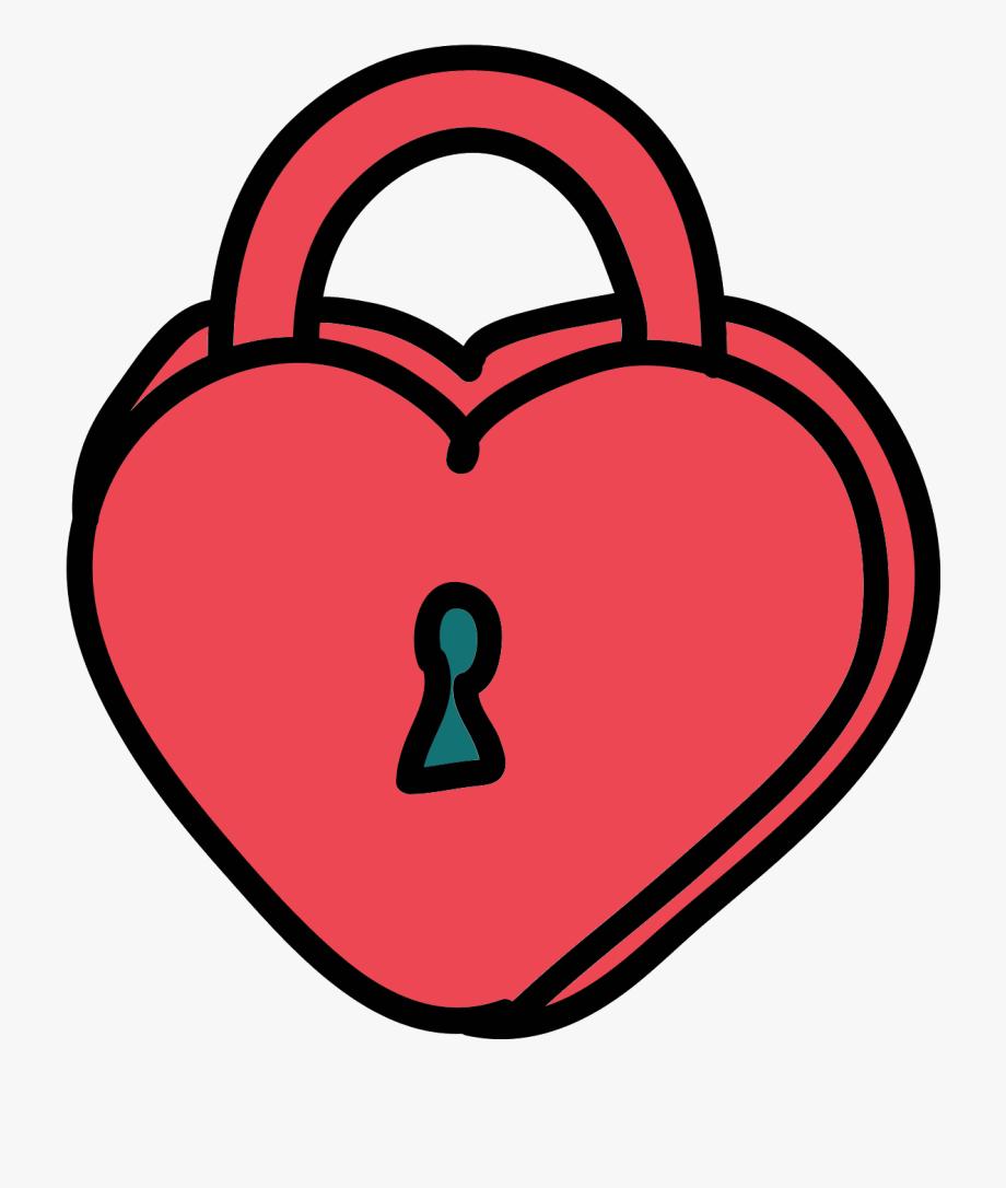 lock clipart heart