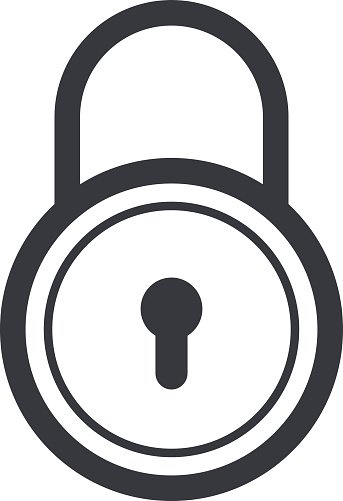 Lock icon, modern minimal flat design style