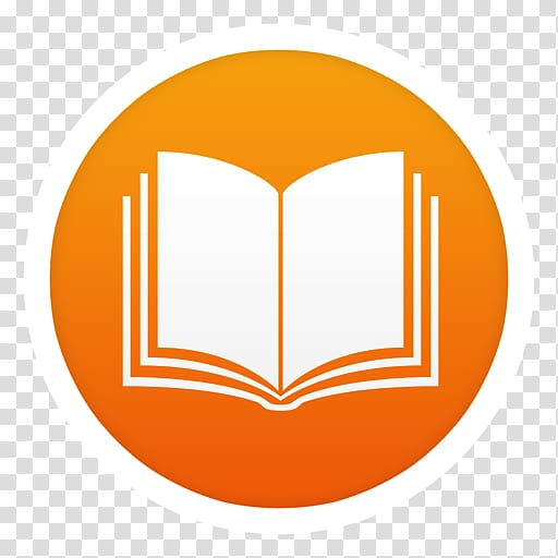 White and orange book logo, symbol yellow orange logo