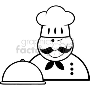 Winked Chef Logo With Platter clipart