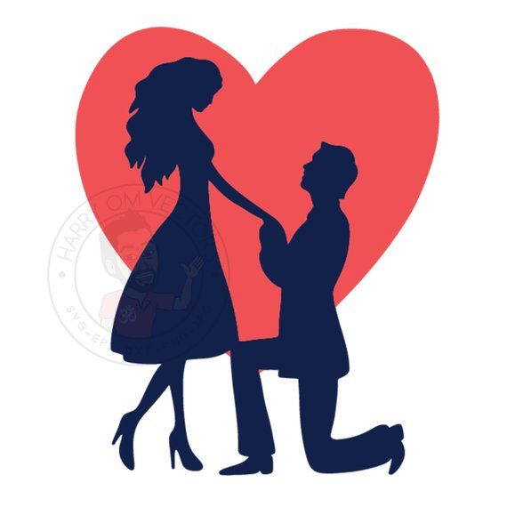Marriage Proposal Vector, Love SVG, Love DXF, Love clipart