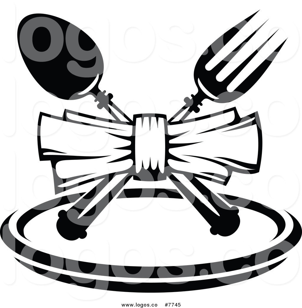 Royalty Free Clip Art Vector Black and White Dining