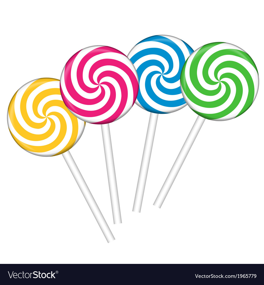 Set with different colorful lollipops