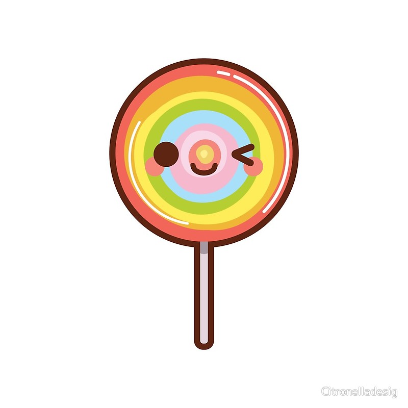 Super cute kawaii rainbow lollipop