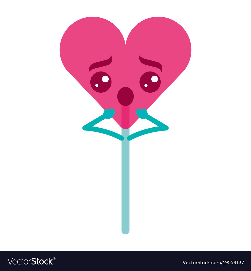 Cartoon heart lollipop.
