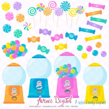 Pastel Candy Shop Clipart Scrapbook Commercial Use