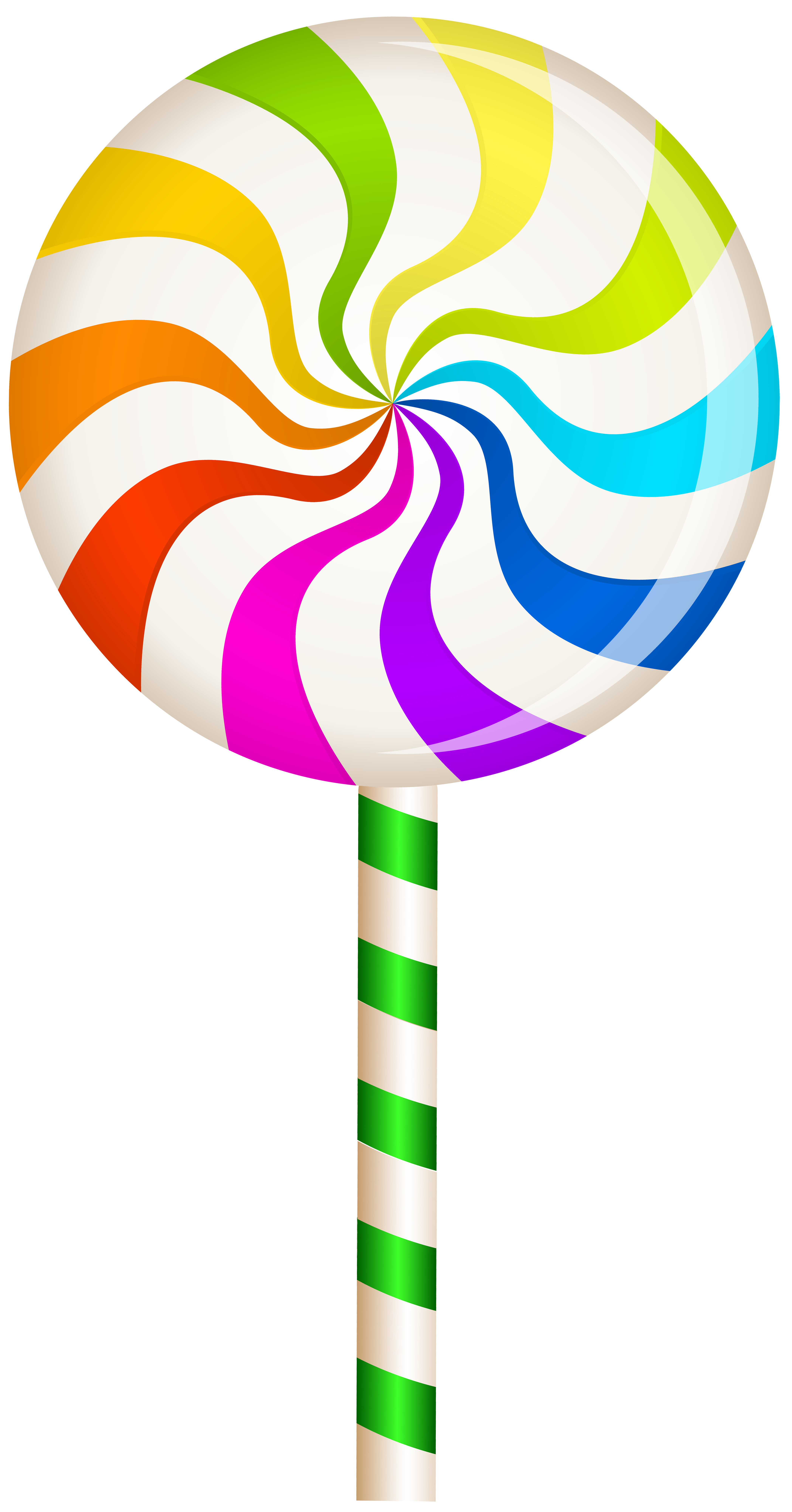 Rainbow swirl lollipop.