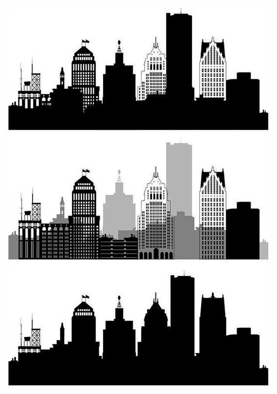 Detroit skyline svg.