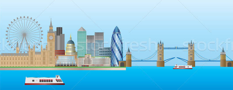 London Skyline Panorama Illustration vector illustration
