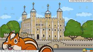 A Cute Chipmunk and The Tower Of London Background