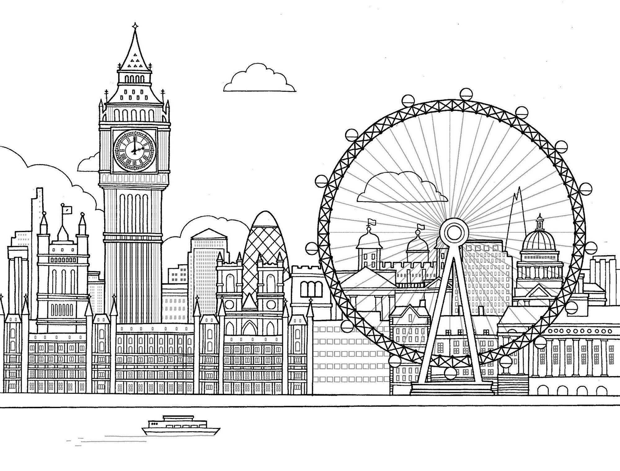 The London Eye Coloring Page