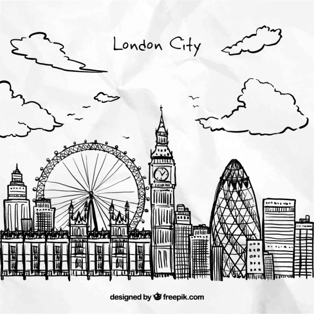 london panoramic clipart drawing