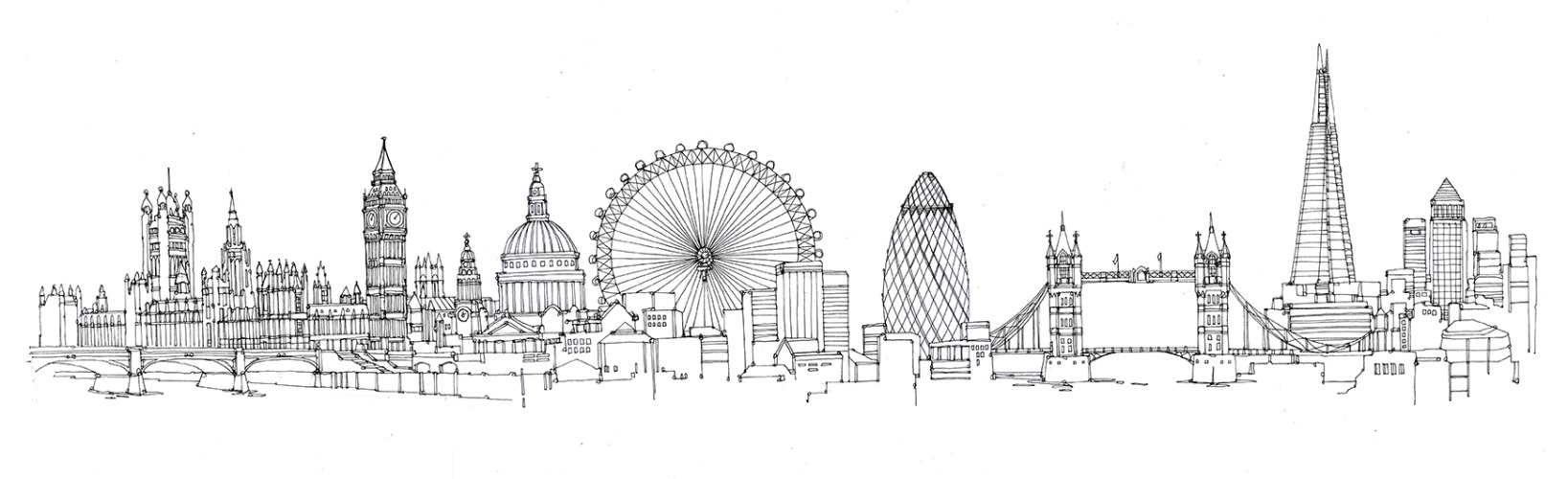 London skyline drawing.