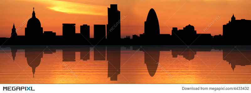 London Skyline At Sunset Illustration