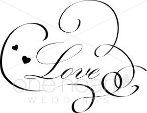 Love calligraphy clipart.