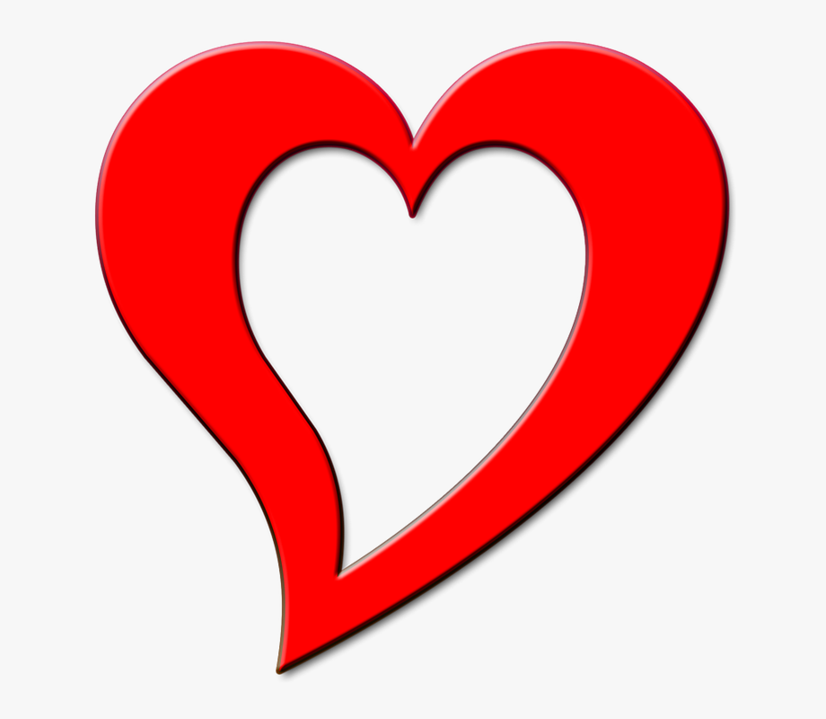 Free Illustration Red Heart Outline Design Love Image