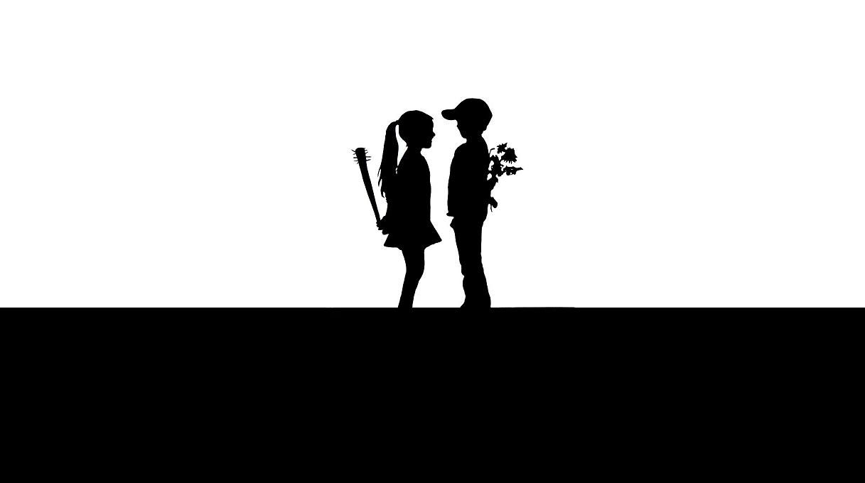 Couple silhouette love.