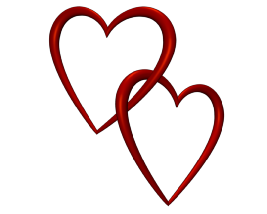 Entangled Red Love Hearts Transparent Background Valentine