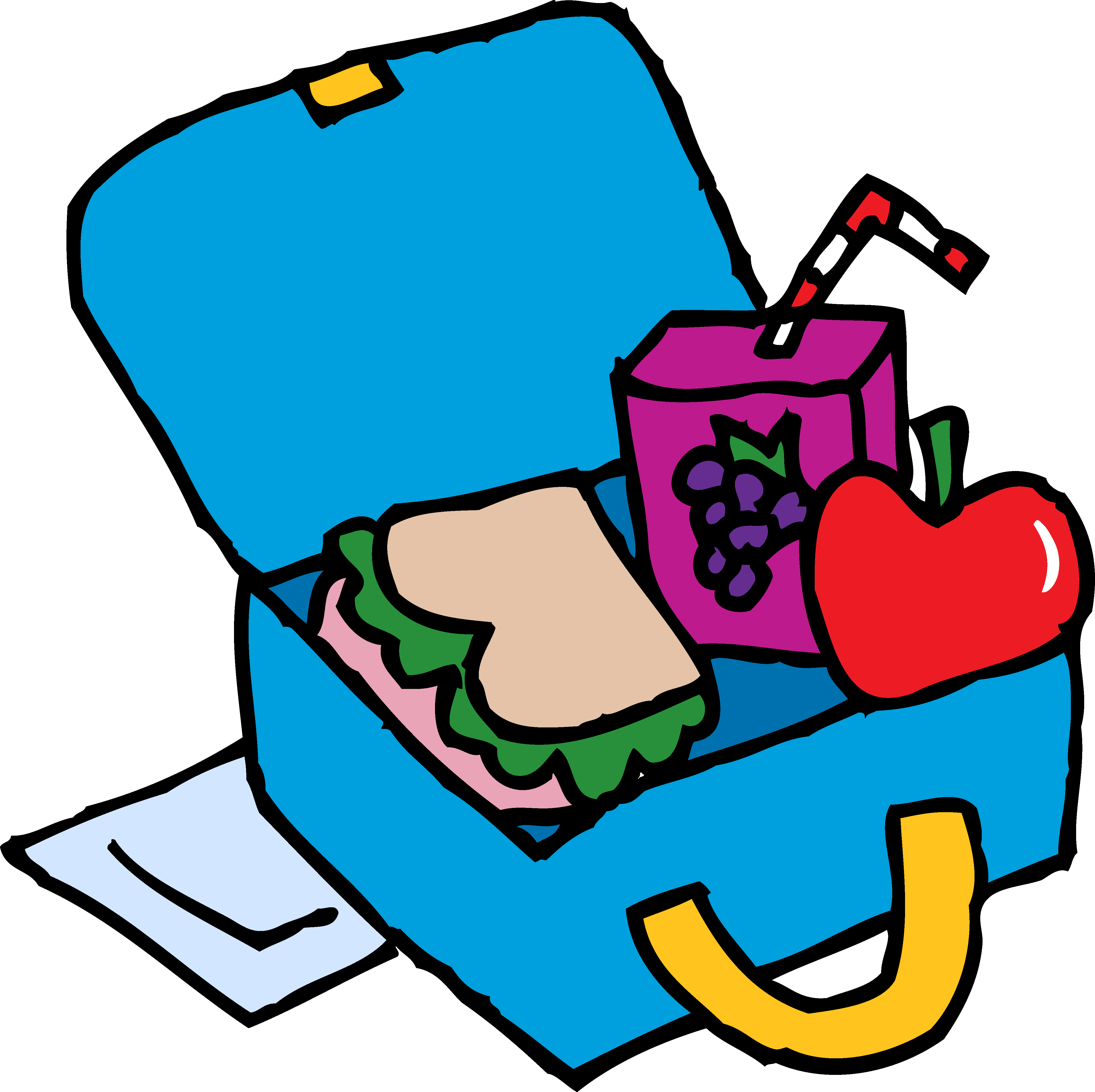 Blue School Lunchbox Clipart