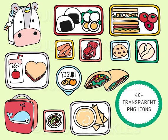 Lunchbox Clipart, Healthy Lunch Clipart, Kids Lunch