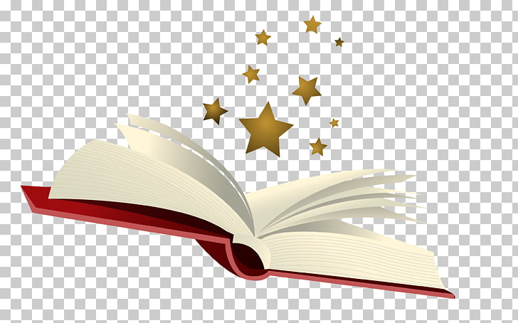 Book Magic , Book Stars, open book illustration PNG clipart