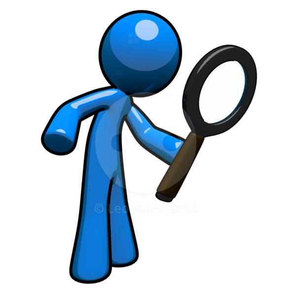 Magnifying glass and.