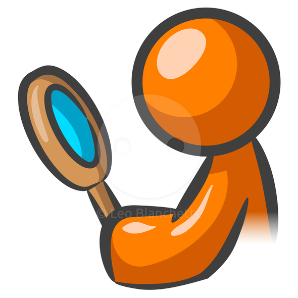 Orange Man Magnifying Glass