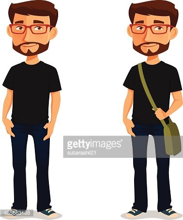 Young guy in casual clothes Clipart Image